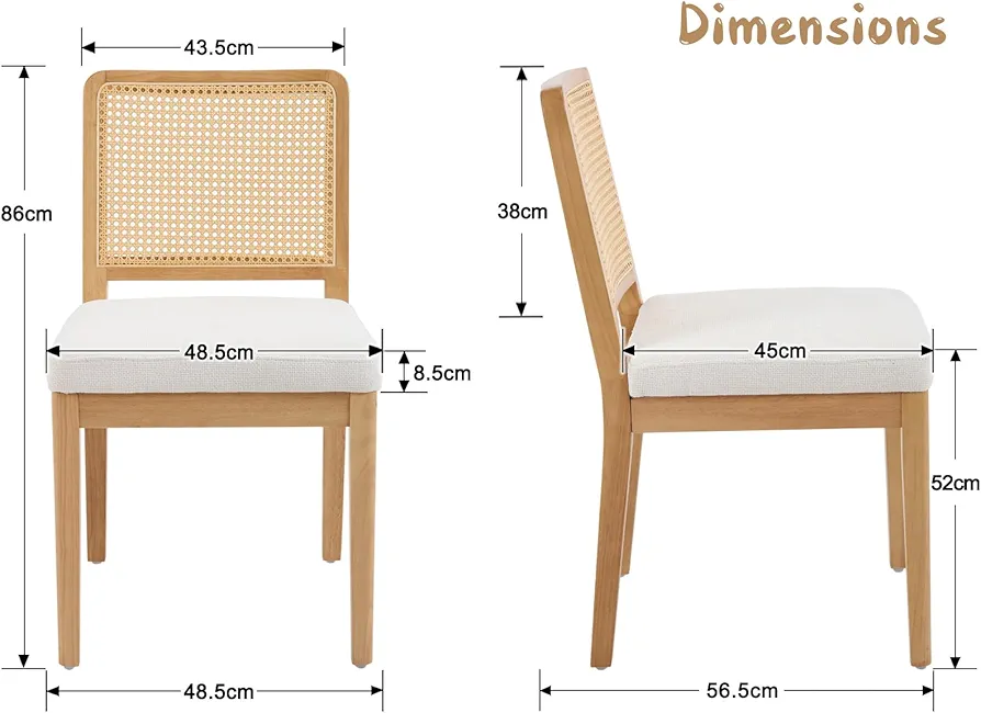 Wooden Chair with Natural Cane Backrest – Code: CH3 - Image 7