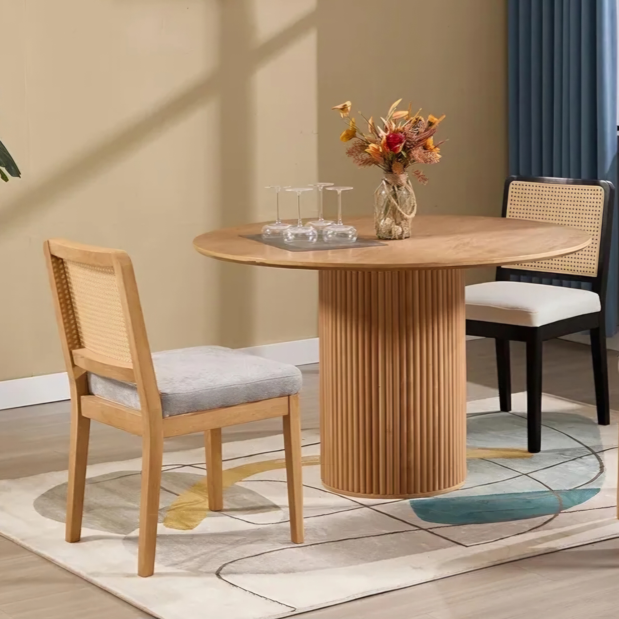 Wooden Chair with Natural Cane Backrest – Code: CH3 - Image 3