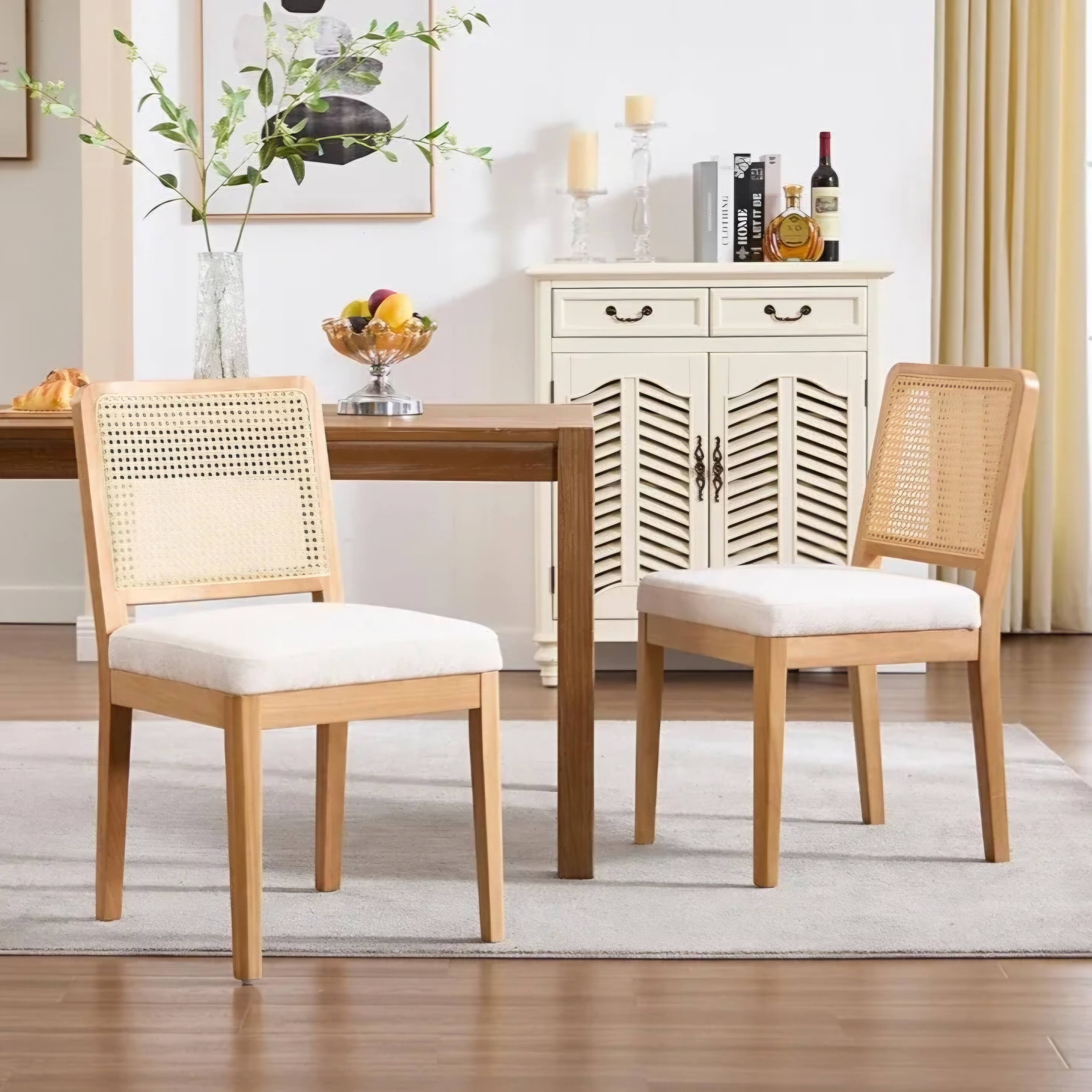 Wooden Chair with Natural Cane Backrest – Code: CH3 - Image 2