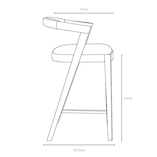 Contemporary Wooden Bar Chair with Cushioned Backrest – Code: BC4 - Image 10