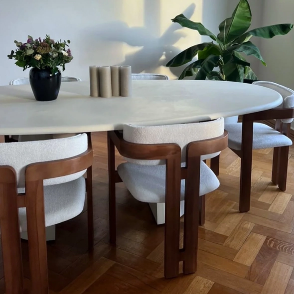 Modern Curved Wooden Chair with Cushion – Code: CH2 - Image 8