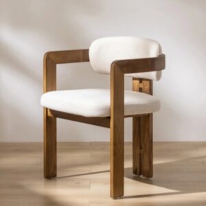 Modern Curved Wooden Chair with Cushion – Code: CH2