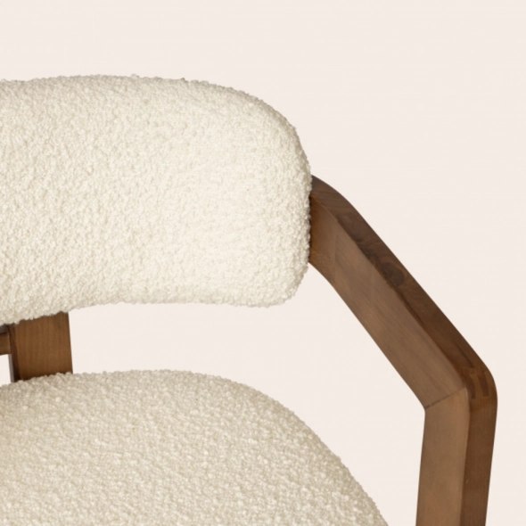 Modern Curved Wooden Chair with Cushion – Code: CH2 - Image 2